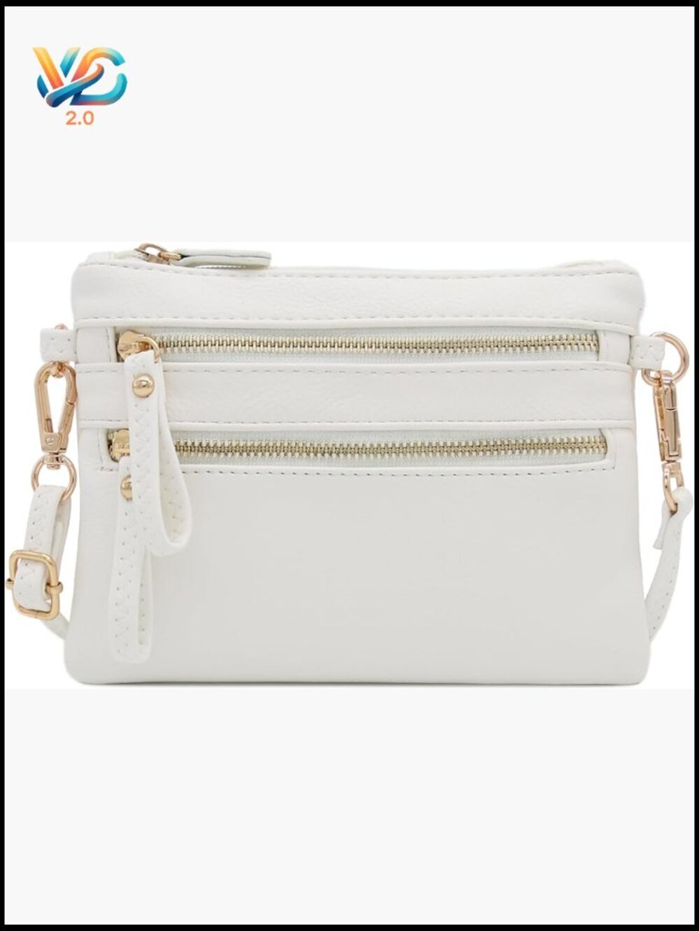 Small Wristlet Crossbody Bag With Multi Zipper Pockets